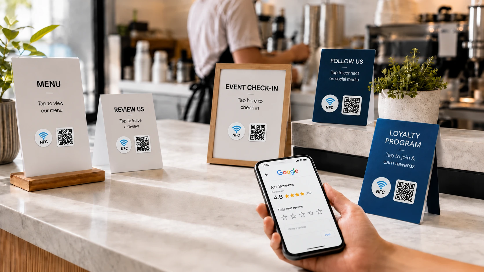 NFC- ja QR-tarrat hotelleille: Napauta tai skannaa avataksesi vierastiedot verkossa
