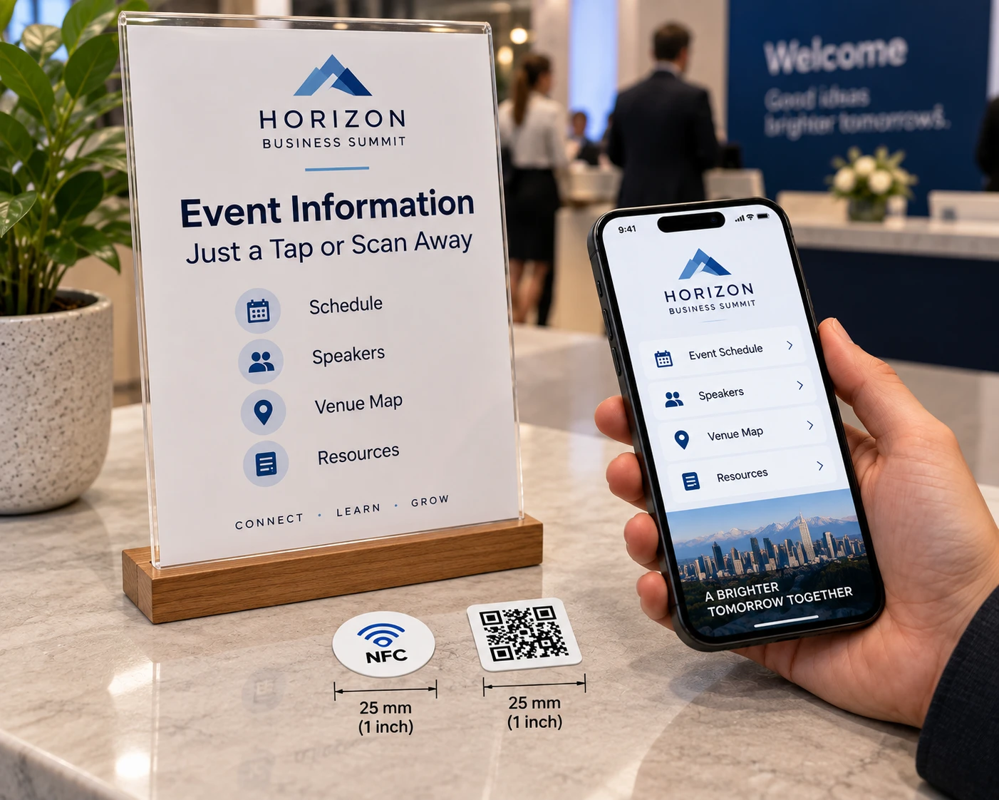 NFC- ja QR-kooditarrat tapahtumaohjelmiin, ilmoittautumislomakkeisiin ja messuosastojen sis&auml;lt&ouml;ihin