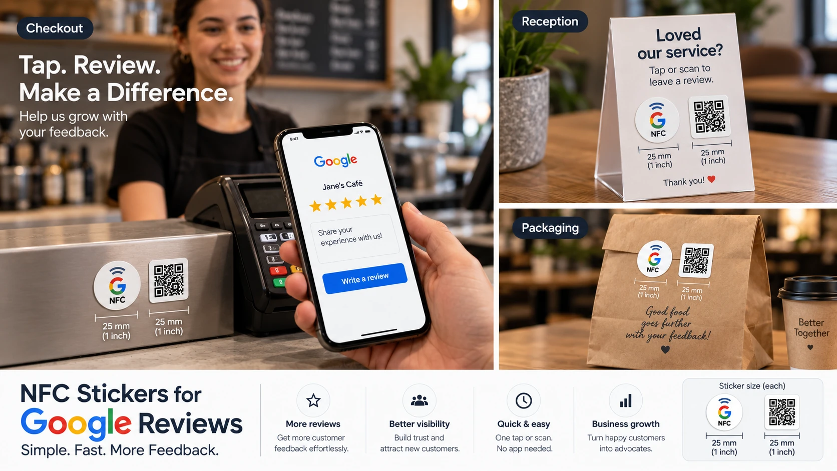 Nh&atilde;n D&aacute;n NFC v&agrave; QR Code Cho Google Reviews v&agrave; Phản Hồi Kh&aacute;ch H&agrave;ng