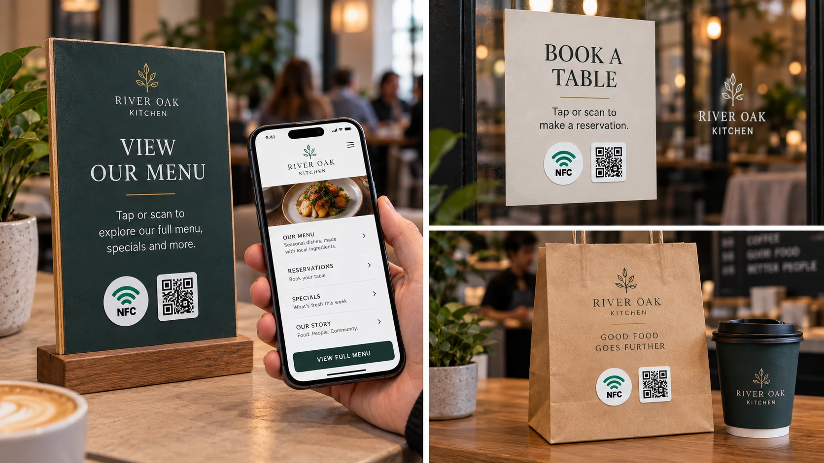 Adesivi NFC e QR Code per menu di ristoranti e pagine di prenotazione