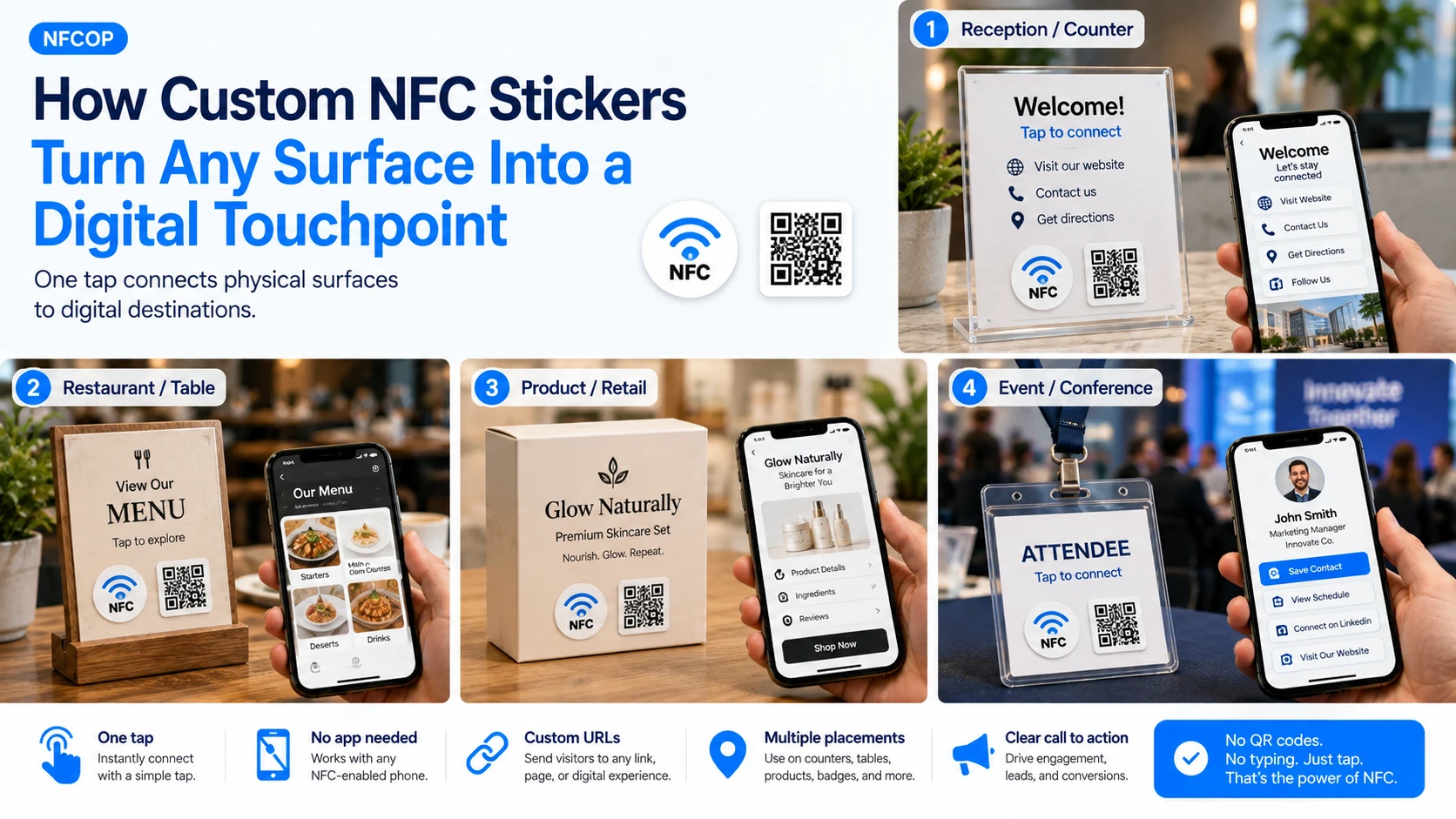 Como os autocolantes NFC e QR Code personalizados transformam qualquer superf&iacute;cie num ponto de contacto digital