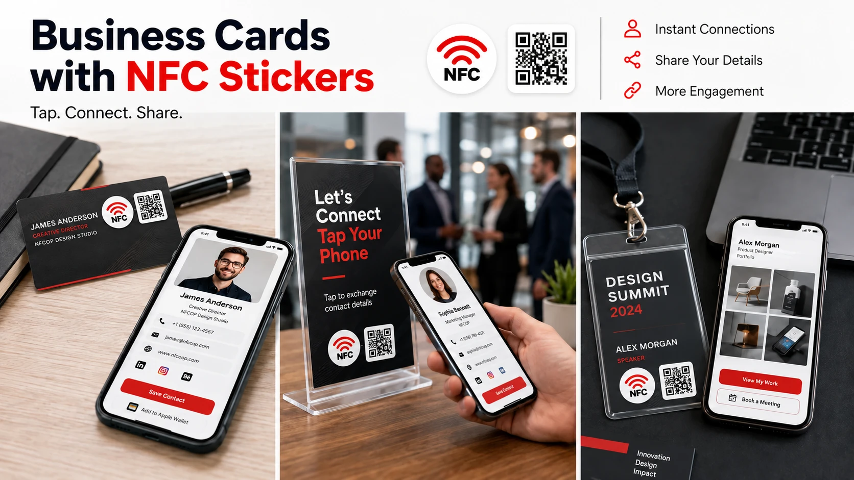 Digitaaliset k&auml;yntikortit ja yhteystietoprofiilit NFC- ja QR-kooditarroilla